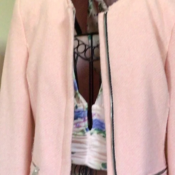 NWT Zara Pink Floral Ruched Halter Crop Top Womens small - Picture 4 of 5